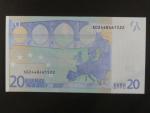 20 Euro 2002 s.X, Německo, podpis Willema F. Duisenberga, P002 tiskárna Giesecke a Devrient, Německo