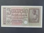 vydání pro obsazené území 1939-45, 20 Reichsmark b.d. série F, Ros. ZWK-5a