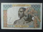 ZÁPADNÍ AFRIKA, POBŘEŽÍ SLONOVINY, 1000 Francs 1964 A, BNP. B108Ad