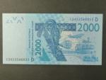ZÁPADNÍ AFRIKA, MALI, 2000 Francs 2003 D, BNP. B122Da