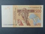 ZÁPADNÍ AFRIKA, MALI, 500 Francs 2013 D, BNP. B120Db