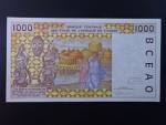 ZÁPADNÍ AFRIKA, POBŘEŽÍ SLONOVINY, 1000 Francs 1997 A, BNP. B116Ag
