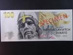 Pamětní tisk ve formě bankovky na paměť svatováclavských dukátů, série A anulát s přetiskem SPECIMEN, dárkový obal