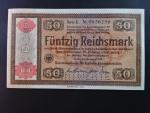 Konversionskassenschein, 50 RM 28.8.1933 série E s přetiskem 1/1934 v giloši s perf. ENTWERTET, Ro. 712, Grab. DEU-236E1