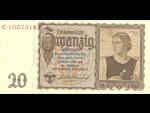 20 Reichsmark 16.6.1939,platná na čs. území