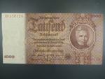 Německo, 1000 RM 1936 série B, podtiskové písmeno E