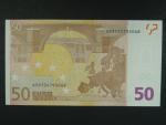 50 Euro 2002 s.X, Německo, podpis Jeana-Clauda Tricheta, R032 tiskárna tiskárna Bundesdruckerei, Německo
