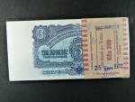 3 Kčs 1961 kompletní 100 ks balíček s původní bankovní páskou