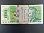100 Kčs 1989 kompletní balíček 100 kusů s původní bankovní páskou