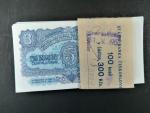 3 Kčs 1953 tiskárna Goznak Moskva kompletní 100 ks balíček s původní bankovní páskou
