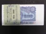 3 Kčs 1953 tiskárna STC Praha kompletní 100 ks balíček s původní bankovní páskou
