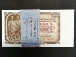 100 Kčs 1953 tiskárna Goznak Moskva kompletní 100 ks balíček s původní bankovní páskou