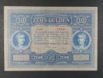 10 Gulden 1.5.1880 série 2456, Ri. 141, na R nepatrně stržený