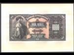 1000 Kč 15.4.1919 jednostranný tisk líce a rubu na kartonu bez série a čísla