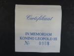 Ag medaile - In memoriam Koning Leopold III., Ag 0,925, 11,5 g, průměr 30mm, náklad 7500ks, certifikát, etue