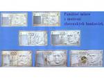 pamětní mince s motivem bankovek 20, 50, 100, 200, 500, 1000, 5000 Sk 2003 Ag/Au + etue