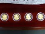 2008, Česká mincovna, zlatá medaile sada 4ks Karel IV. a jeho manželky, Au 0,999,9, 4x 3,11g, náklad 200 ks, etue, certifikát