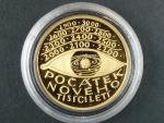 2001, Česká mincovna, zlatá medaile k počátku nového tisíciletí 2001, Au 0,999,9, 7,78g, náklad 500 ks, etue