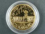 2001, Česká mincovna, zlatá medaile k počátku nového tisíciletí 2001, Au 0,999,9, 7,78g, náklad 500 ks, etue
