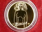 2003, Česká mincovna, zlatá medaile Pablo Picasso, Au 0,999,9, 7,78g, náklad 200 ks, etue