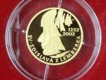 2002, Česká mincovna, zlatá medaile Sv. Zdislava z Lemberka, Au 0,999,9, 3,49g, náklad 1000 ks, etue