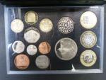Sada mincí 2011 - velká 2x 50p, 3x 1 P, 3x 2P, 1x 5 pouds, kožená etue, celkem 14 mincí