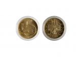 1996, Česká mincovna, J. Harcuba - zlatá medaile s motivem 5 Kč, Au 0,999, 7,78g (1/4 UNZ), průměr 23mm, náklad 500 ks