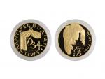 2004, Česká mincovna, J.Harcuba - zlatá medaile E.F.Burian., Au 0,999, 15,56g (1/2 UNZ), průměr 28mm, náklad 100 ks číslovaná na hraně č. 49