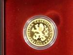 2005, Česká mincovna, V.Španiel/L.Lietava - zlatá medaile s motivem 1 Kč 1922, Au 0,999, 7,78g, průměr 22mm, náklad 250 ks, etue, certifikát