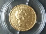 2007, Česká mincovna, zlatá medaile replika rak. uhr. 1/2 Koruny 1861F.J.I. (J.Lukáš), raženo 500 kusů. 20 mm, Au 986 (3,49 g), etue