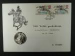 100 Kčs 1990  Velká Pardubická, součást pamětní obálky, číslovaná