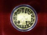1996, pamětní medaile s motivem 5 Kč, Au 999,9, 7,78g, náklad 500ks, certifikát, etue, kvalita proof