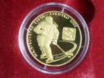 2002, Mincovňa Kremnica, medaile Slovensko - mistr světa v hokeji, Au 0,986, 13g, náklad 200 ks, číslovaná, certifikát, etue