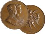 Korunní prinz Rudolf 1858-1889 - AE medaile 1881s belgickou princeznou Stephanií, pr. 55 mm