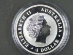 1 Dollars - 1 Oz (31,1050g)  Ag - Kookaburra 2012, kvalita proof, Ag 999/1000, etue