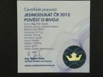2010, Česká mincovna, dukát 2012 - pověst o Bivoji, Au 0,999,9, 3,11g, náklad 1000 ks, etue, certifikát