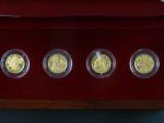 2006, Česká mincovna, zlatá medaile sada 4ks Lucemburkové ne českém trůně, Au 999,9, 4x 3,11g, náklad 200ks, etue, cert.