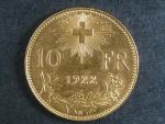 10 Frank 1922 B, 3,225g, Au 0.900