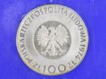 100 Zlotych 1974, 500. výročí narození Mikolaje Kopernika, Ag 0,625, 16,50g_