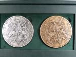 pamětní medaile z cyklu Pocta medalérům 1. - Aboriginec - dvousada, Ag 9999,9, 110 g, průměr 60 mm, Tombak, 95 g, průměr 60 mm, náklad 30 ks, ražba 2021