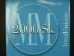 2000 Sk 2000 Bimilénium, etue, certifikát, nepatrné praskliny v bublině