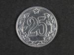 25 Haléřů 1953, mincovna Leningrad, 0,6mm mezera mezi čísly_