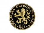 2007, Česká mincovna, zlatá medaile Replika 5 haléře z r. 1924 z roku 2007, Au 0,999, 7,78 g (1/4 UNZ), průměr 22 mm, náklad 300 ks