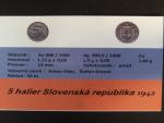 Au + Ag + Cu replika slovenského 5 h 1942, náklad 50 ks, certifikát, dekorativní etue