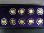 sada 9 ks pamětních mincí 2000 Kč Deset století architektury ve společné etui, mimo první mince, certifikáty, bezvadný stav, PROOF