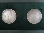 sada Ag medailí 1 K 1892 rakouská a uherská ke 130.výročí zavedení korunové měny, Ag 0,999, 2x 20g, patinováno, náklad 100 ks, certifikát, společná etue