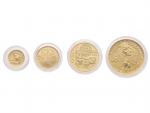 sada zlatých mincí Karla IV., 1000, 2500, 5000, 10000 Kč 1998, kvalita b.k., raženo 1041 ks, společná dřevěná etue, certifikáty, N ZCZ 5-8