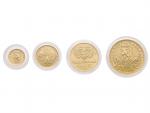 sada zlatých mincí Karla IV., 1000, 2500, 5000, 10000 Kč 1998, kvalita b.k., raženo 1041 ks, společná dřevěná etue, certifikáty, N ZCZ 5-8