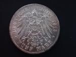 Prusko, Wilhelm II (1888-1918), 5 Mark 1913 A, J. 114, KM. 536
