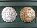 Ag + Cu pamětní medaile V.Oppla - Aboriginal Art z cyklu pocta medailérům 1.část, Ag 999, 110 g, průměr 60 mm, Tombak 95 g, 60 mm, ražba Česká mincovna 2021, náklad 30 ks, etue, certifikát